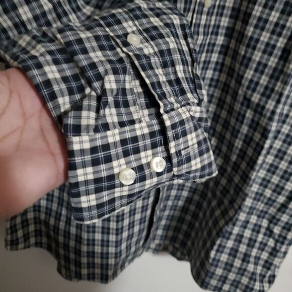 Jos. A. Bank Blue/White Plaid Button Down Shirt Size Large - Picture 7 of 10